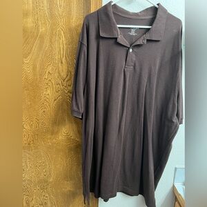 Harbor Bay, short sleeve, brown, polo. Size 3XLT